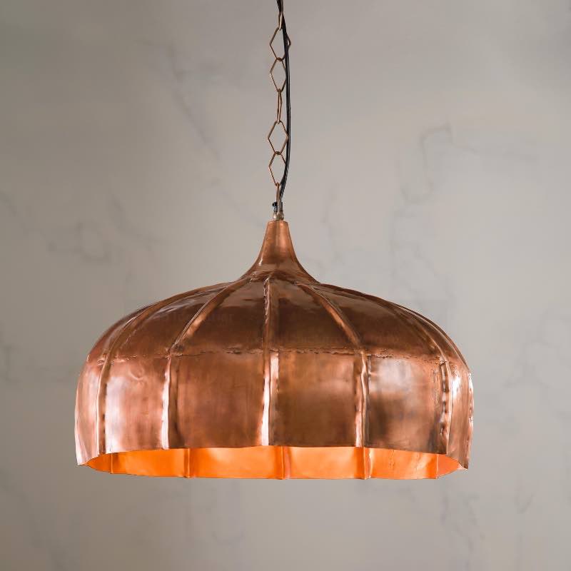 Oblong Hanging Lamp - Copper Finish